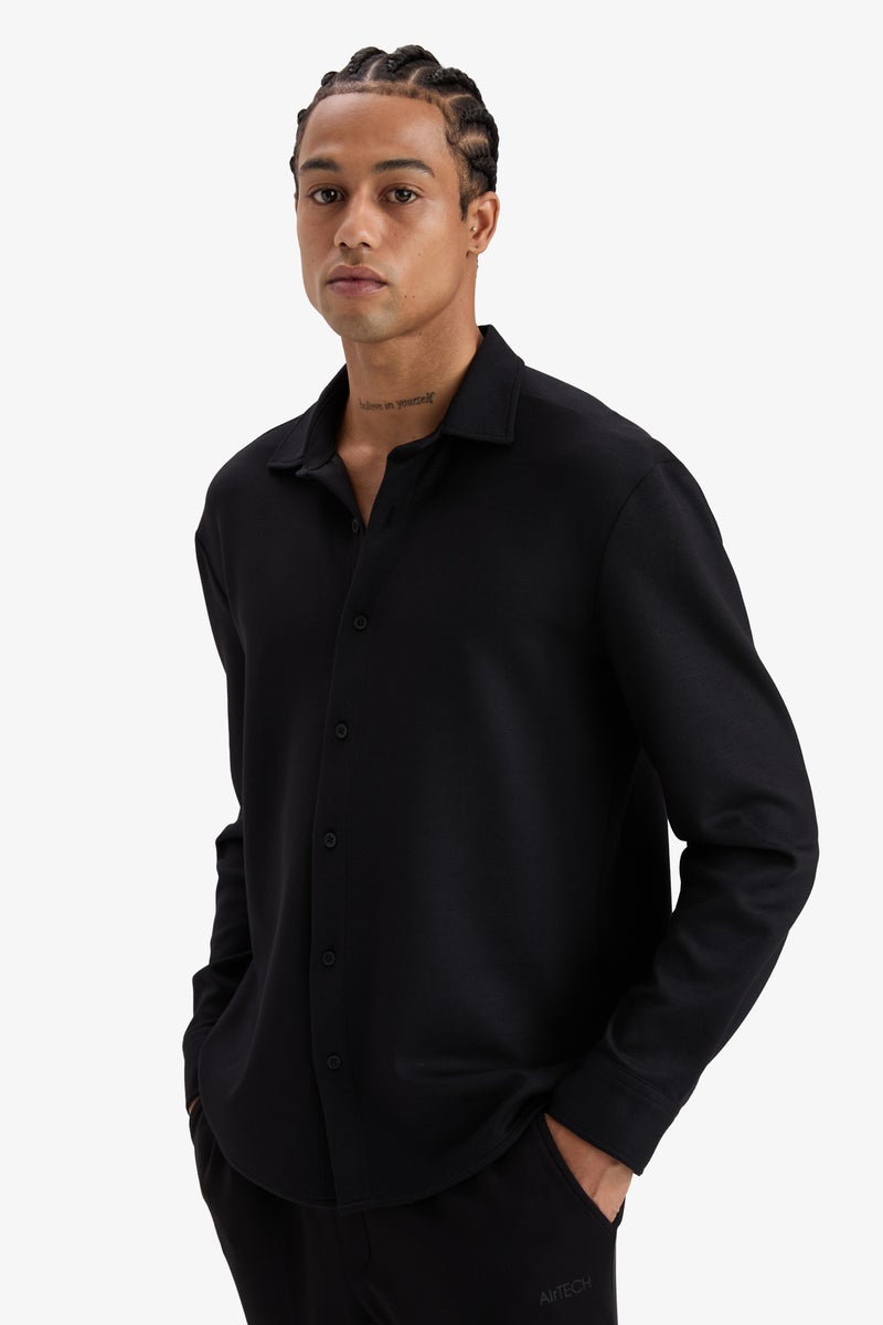 DeFacto Black Man DeFactoFit Long Sleeve Shirt Casual - Image 3
